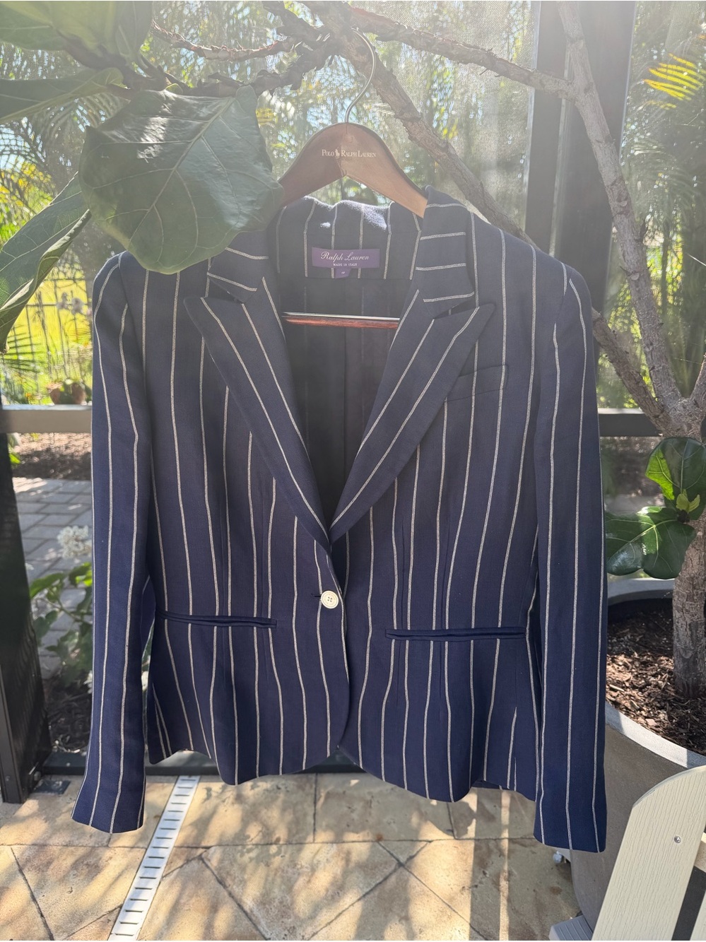 Ralph Lauren Navy and White Pinstripe Blazer